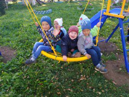 Детский игровой комплекс Егоза качели-гнездо на канатах